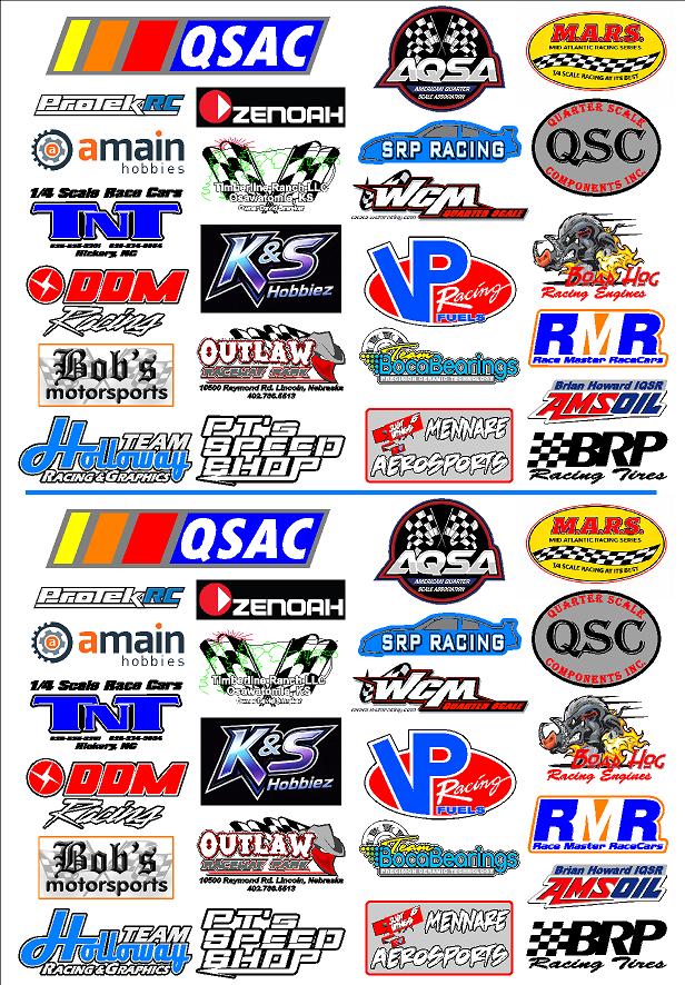 Quarter Scale Cluster Decal Sheets